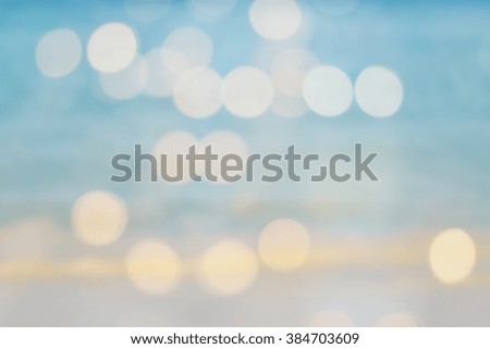 abstract blur beach with bokeh light background foe design.