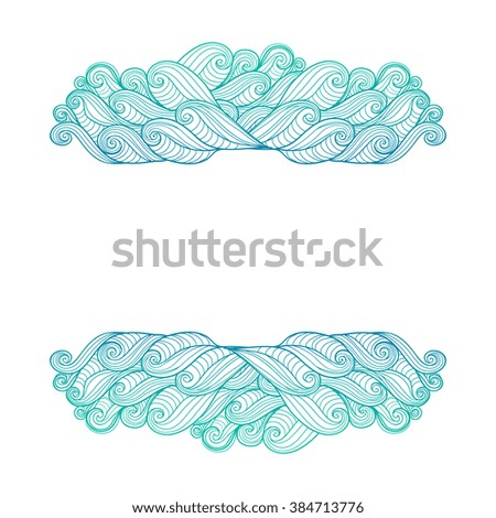 Abstract cloud line drawing vector