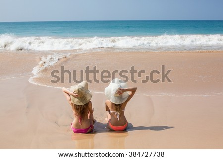 two girls in the sea