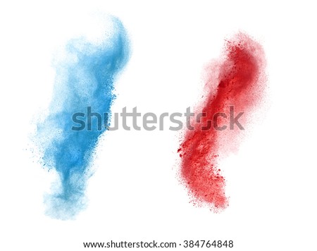colorful powder splash isolated on white background