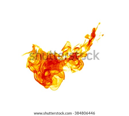 Fire flame isolated on white backgound