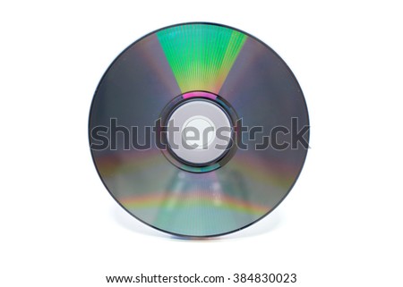 Disk DVD CD on white background.