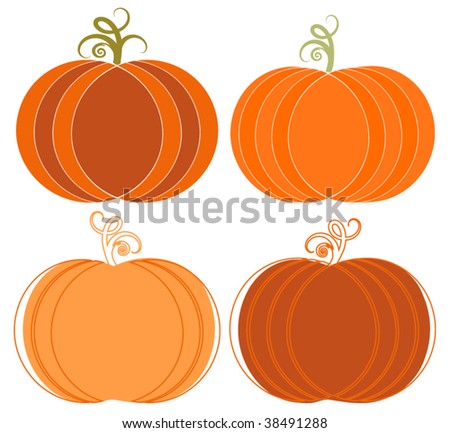 Vector Whimsical Pumpkins Set