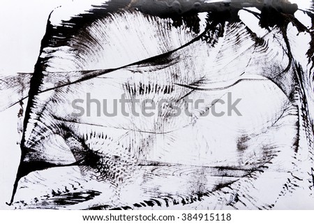 Abstract black paint on paper. Abstract paint background