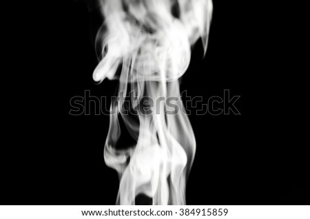 Smoke on black background in soft focus