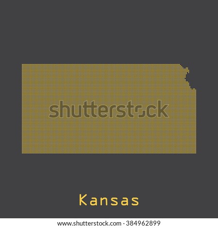 Kansas abstract dots map. Dotted style. Vector illustration EPS8