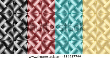 Set of tribal ethnic simple seamless pattern. For background, fabric texture or part of your design. Vector illustration.