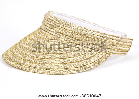 Tennis straw ball cap hat isolated on white.