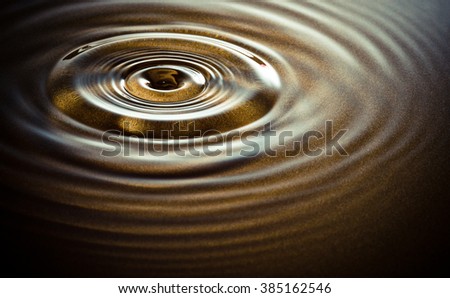 Close-up of water drop falling into water surface. Royalty-Free Stock Photo #385162546