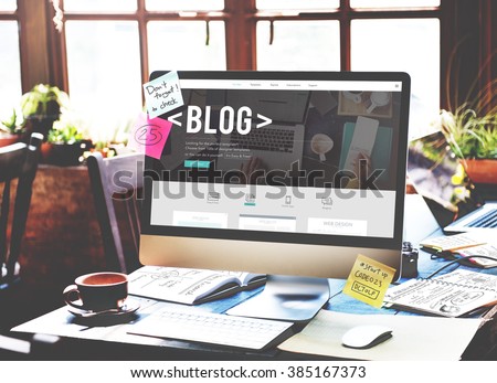 Blog Blogging Homepage Social Media Network Concept Royalty-Free Stock Photo #385167373