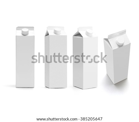 set of juice boxes. Retail package mockup set Royalty-Free Stock Photo #385205647