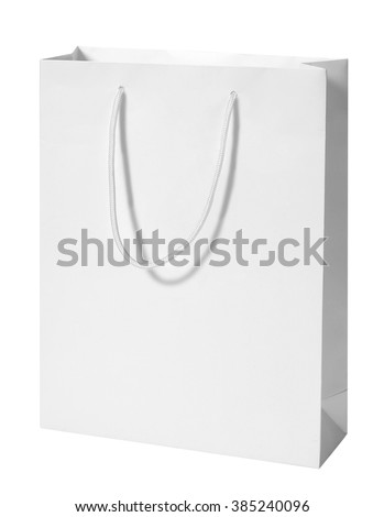 Gift bag / studio photography of White Paper Bag - isolated on white background