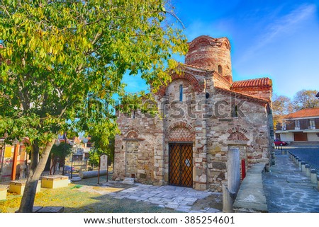 Old church in Nessebar, Bulgaria. UNESCO World Heritage Site. HDR photo