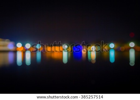 Abstract bokeh of city at night use for background