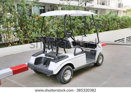 golf carts parking at the car park