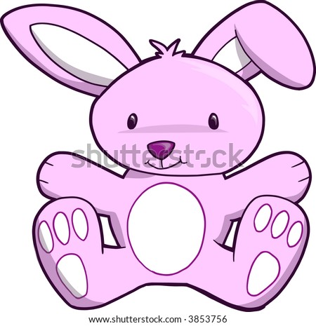 Pink Bunny Vector Illustration