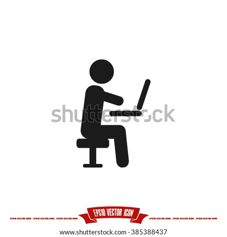 man chair laptop icon vector illustration eps10.