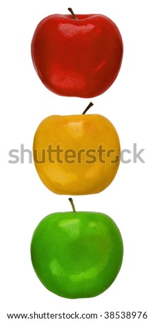 Traffic light from color apples