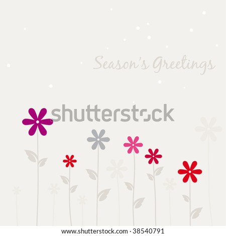 christmas card with flowers