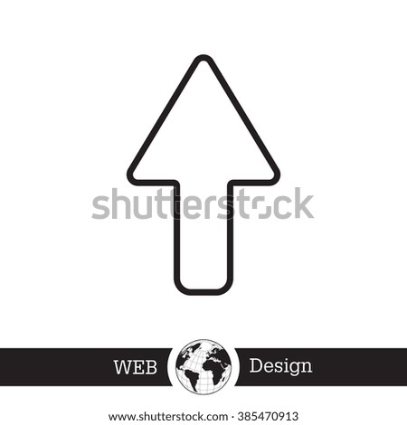 arrow up line icon isolated