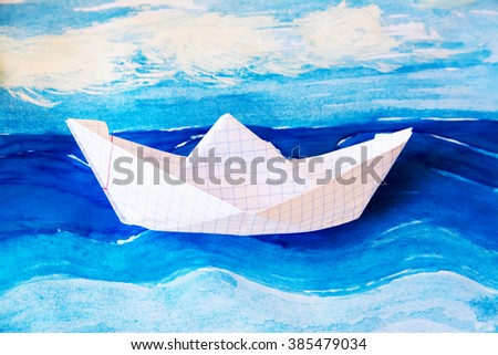 paper boat picture sea