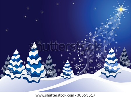 Winter  background. Christmas star. Vector  illustration.
