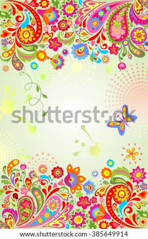 Summery floral banner