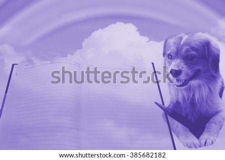 Notebook : Dog and Sky are digital background