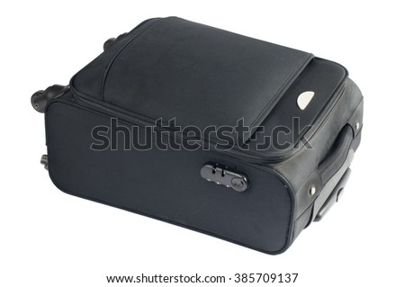 Black luggage isolated over white background.