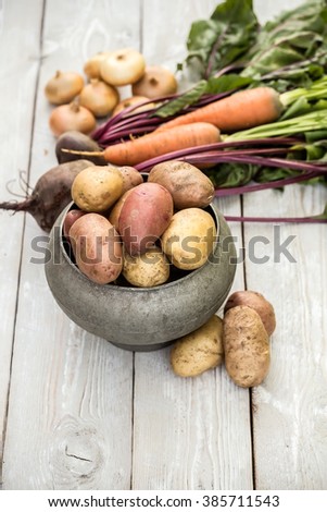 Still life of of vegetable Root crop Royalty-Free Stock Photo #385711543