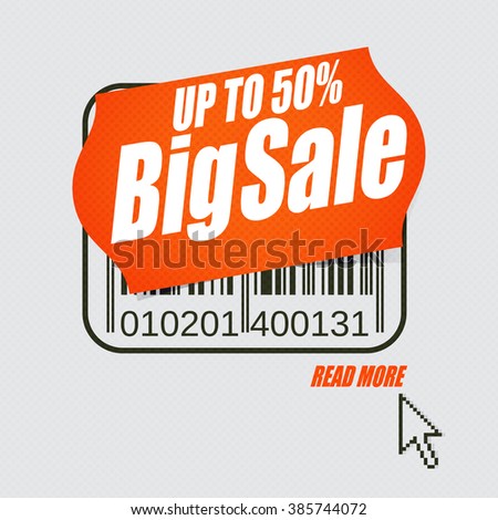 Big sale, up to 50 % off. Banner, poster, flyer layout, sale background.