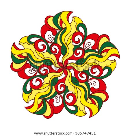 Linear ornament mandala ethnic tribal pattern, fabrics, motifs. Vector, Abstract Flower. Decorative element for design.