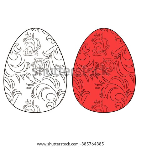 Vector illustration. Eggs, Easter, Easter eggs. A template for coloring. Coloring book for children and adults. White background