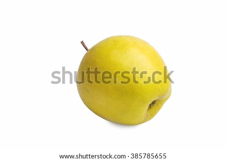 Fresh Yellow Apple Isolated on White