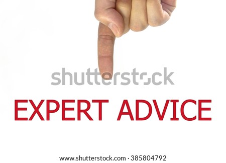 hand writing expert advice on a transparent wipe board. isolated on white background