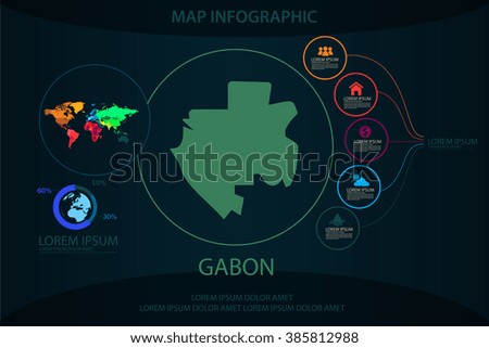 gabon map infographic