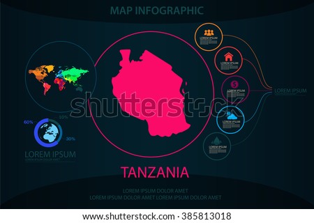 tanzania map infographic