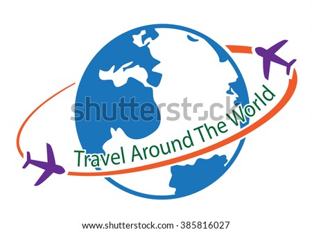 travel around the world icon, vector symbol