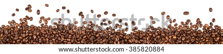 coffee beans isolated on white background Royalty-Free Stock Photo #385820884
