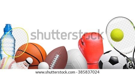 Set of sport items isolated on white background Royalty-Free Stock Photo #385837024