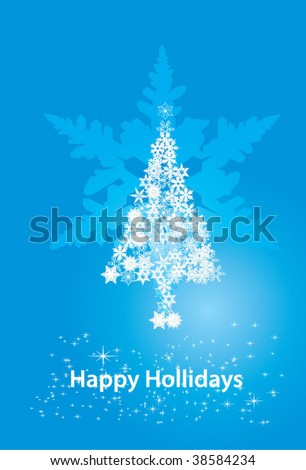 Happy holidays concept. christmas tree with text copy space