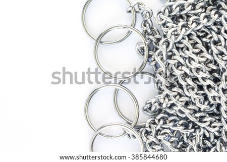 silver chain on white background