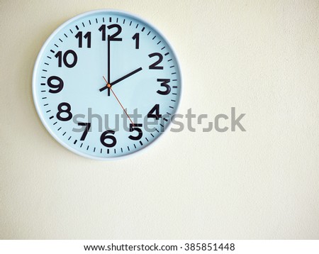 Clock on the wall for background