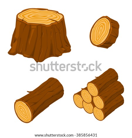 Internet and web icons for wooden material and fuel.
A vector illustration of an Icon set of chopped wood.
Concept for firewood or the lumber industry. 