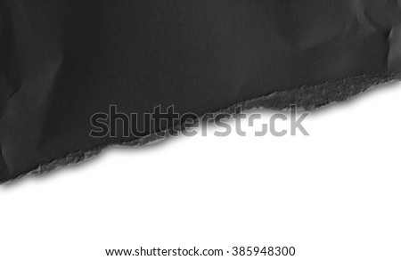 Ripped black paper, copy space
