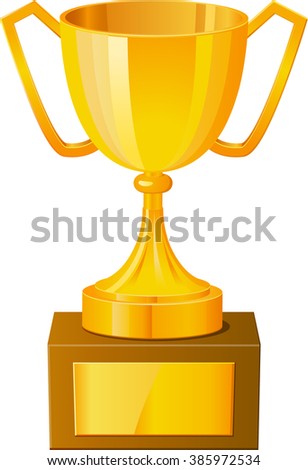 Gold cup trophy vector illustration