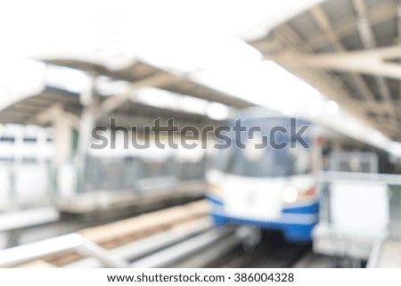 Blurred image of Sky Train for background use
