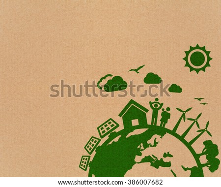 Environmental green energy concept on cardboard.