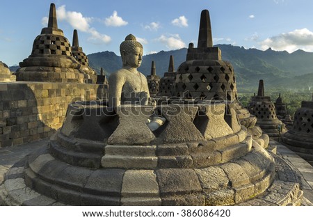 Buddhist temple Borobudur. Yogyakarta. Java, 