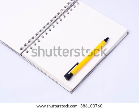 Yellow papa notebook on a white background

